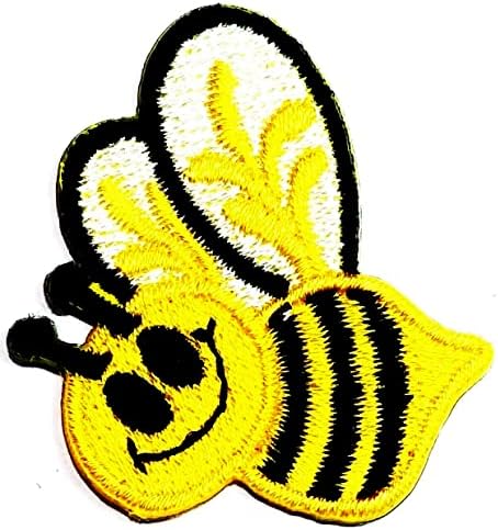Кленплус 2 парчиња. Мини Бумбар Пчела Лепенка Жолта Пчела Цртан Филм Слатки Налепници Занаети Уметност Поправка На Шиење Везено Железо На Шие