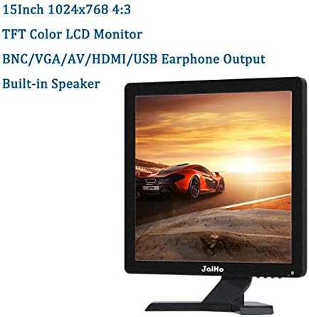 14-инчен LCD Security CCTV монитор, 1024x768 4: 3 Резолуција HD боја TFT LCD екран на екранот со VGA/HDMI/AV/BNC/MIC USB порти