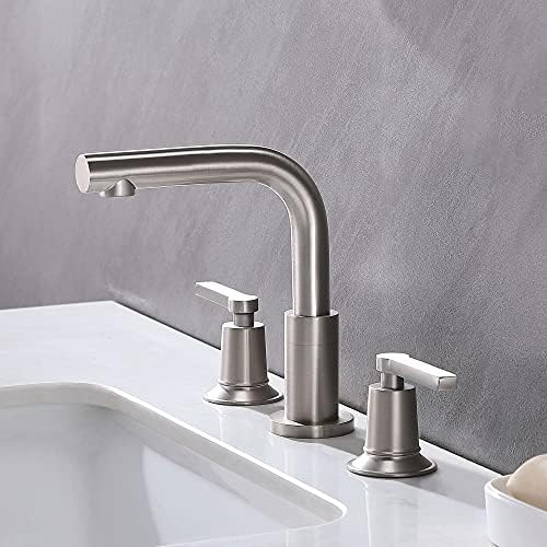 Ајкебана 3 дупка тапа за бања, широко распространета четкана никел бања мијалник за мијалник од не'рѓосувачки челик суета мијалник, модерна
