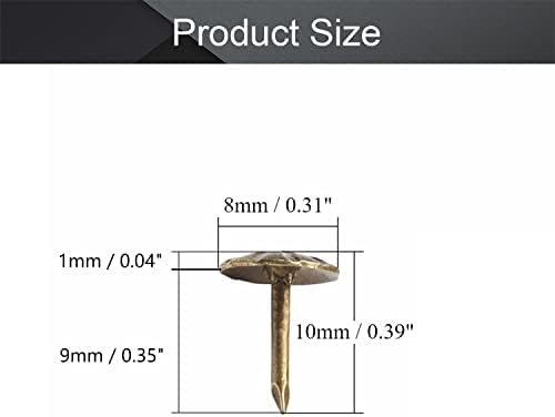 MROMAX 15 парчиња тапацир за нокти на ноктите 0,31 глава диа железо гроздобер стил метални кружни пинови за притисок 0,39 висина за мебел