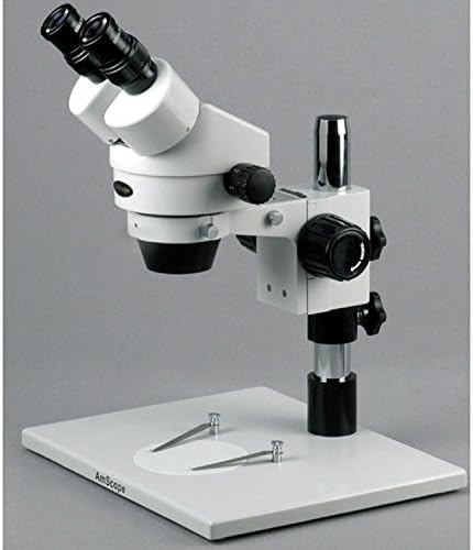 Професионален двогледен двогледен стерео зум микроскоп AMScope SM-1BZ-FRL, WH10X очите на очите, 3,5x-90x зголемување, 0,7x-4.5x