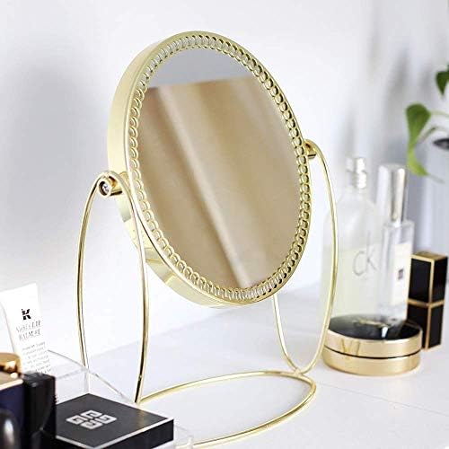 XDSDDS огледало за шминка - Нордиска домашна преносна жица со огледало на огледало, женско десктоп девојче Девојско десктоп во двострана