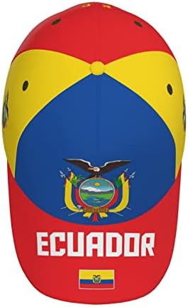 Знамето Daboyozhzh Ecuador Cool Ecuadorian Baseball Cap 3D Full Print Adult Endisex Прилагодливи капа Фудбалски патриотски капачиња