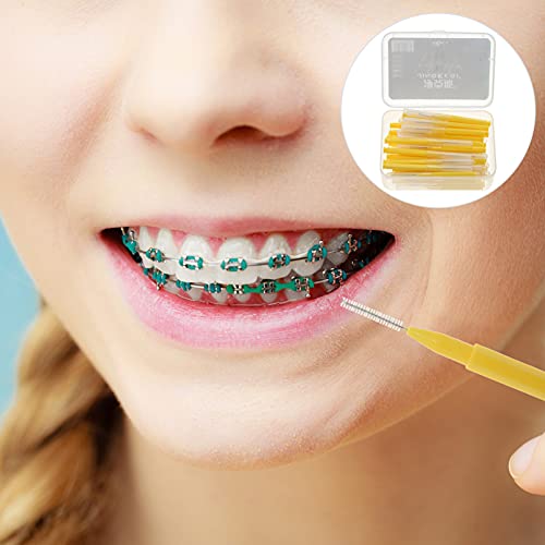 Започнете 60 парчиња интердтални четки за стоматолошки заби, алатка за чистење на заби, алатка за чистење на заби, алатка за чистење на заби 0. 7мм
