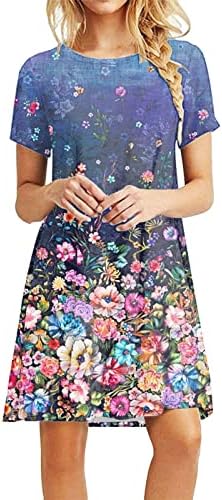 CoTecram Letulенски летен случај на лето -Цветни цвеќиња Boho Sundress Долг фустан без ракави плус големина макси фустани за одмор на плажа