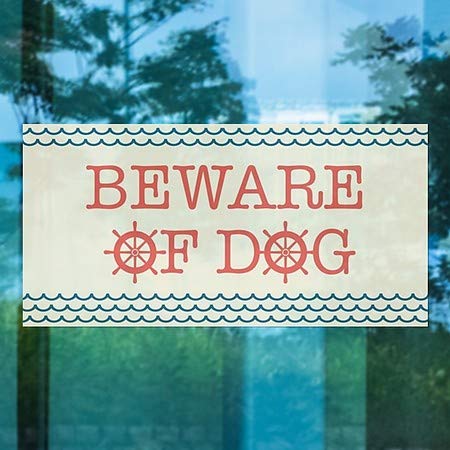 CGSignLab | Пазете Се Од Куче-Наутички Бран Прицврстување На Прозорецот | 24x12