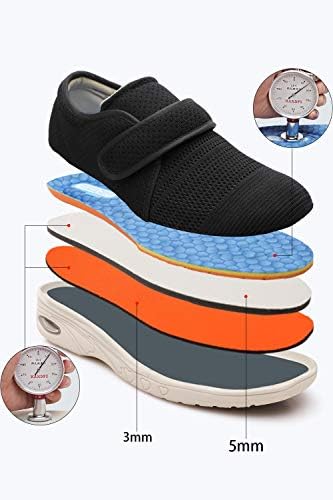Земја за дијабетични чевли Зумејаја за жени кои се обични прилагодливи чевли за одење Широки чевли за стари лица отечени нозе не лизгање