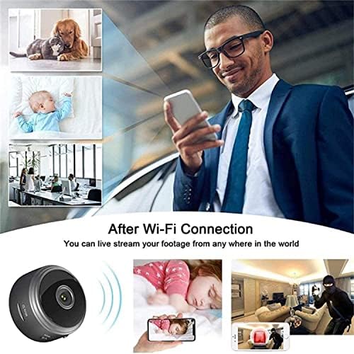 Quitenl Homezo Mini WiFi Security Camera, Mini WiFi камера, 1080p магнетна WiFi мини камера со ноќно гледање, шпионска камера скриена камера WiFi