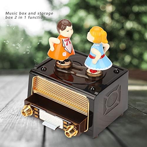 Музичка кутија за бакнување кукли, шарено прекрасно момче бакнување девојки дизајн музичка кутија за ветровито музички кутии