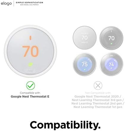 Покривање на wallидната плоча ELAA, дизајниран за Google Nest Thermostat E wallидна плоча - само компатибилна со гнездо термостат Е, тврд