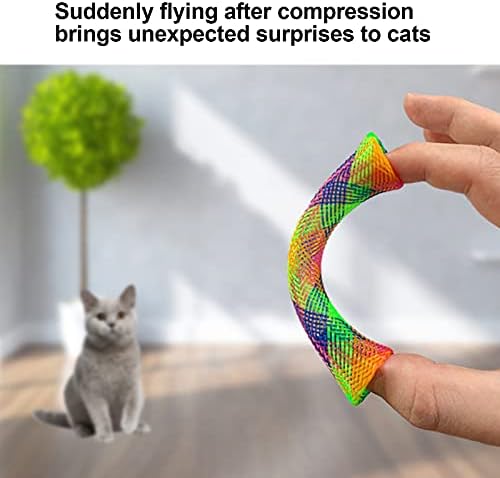 Играчка за пролетни цевки со мачка од iaиаву, намалување на стрес мачка за мачка играчка играчка пролетна цевка играчка со најлон
