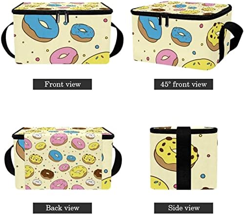 Слатки крофни жолти розови чанти за испорака на храна, изолирана торба за намирници | Двоен патент