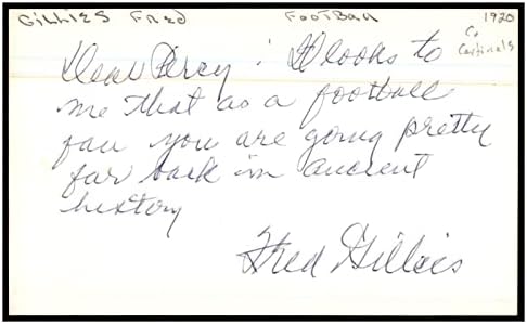 Фред Гилис Потпиша Индекс Картичка 3х5 Автограм Кардинали 1920-28 Д: 1974 87296-Нфл Намалување На Потписи