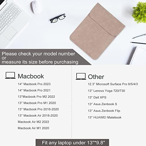 Allinside 13 Инчен Laptop Sleeve Bag Compatible with MacBook Air 13 2018-2020 / MacBook Pro 13 -2020, Преносни Вода Отвратителен Заштитни Случај, Велур Кожа,