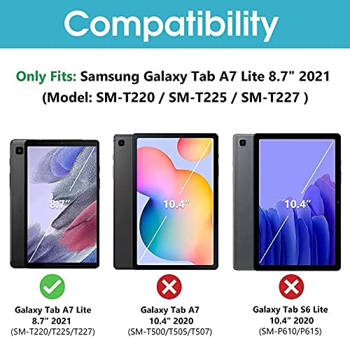 Procase Galaxy Tab A7 lite 8,7 инчи 2021 тастатура за тастатура Galaxy Tab A7 Lite 8,7 инчи солиден случај 2021