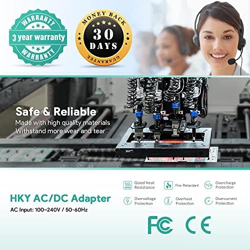 HKY 12V AC DC адаптер компатибилен со Crosley CR8005D CR6010A CR6018A CR6230 CR6232A R6233A CR6233D CR6249A CR6251 CR6251A CR6251A-BK