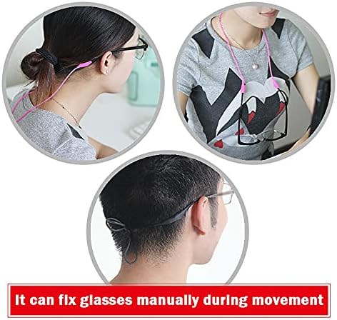 Malloom фиксирани очила со долги спортови силикони со чаши што не се лизгаат ланци со лангарски јаже додатоци за додатоци за