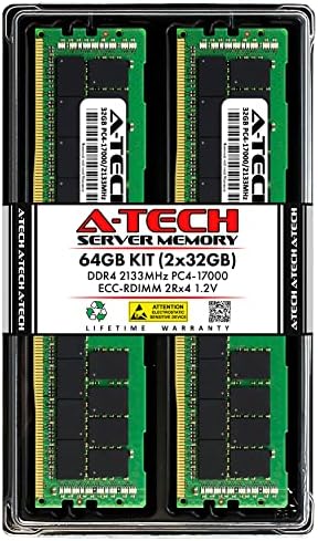 A-Tech 64gb Комплет Меморија RAM МЕМОРИЈА ЗА Hpe Z840 Работна Станица-DDR4 2133MHz PC4 - 17000 ECC Регистрирани RDIMM 2Rx4 1.2 V-Сервер
