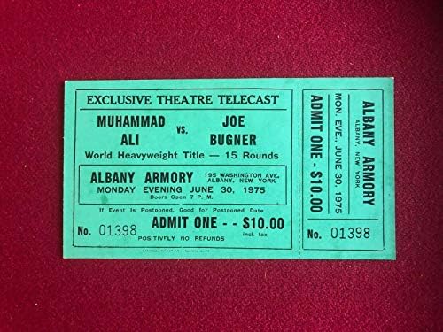 1975 година, Мухамед Али, неискористен „Театарски телекаст билет - билети за бокс