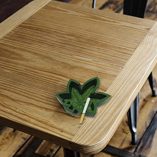 Светот на чуда Зелен лист Осветлен чинија за пепелници и 420 Дома, канцелариски декор колекционерски додатоци за пушење цигари