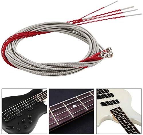 5 парчиња бас -жица, челични бас жици постави бас делови за музички инструменти за додатоци за електрична гитара за гитара за почетник гитара