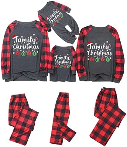 XBKPLO Семејство XMAS PAJAMAS, Божиќна облека за спиење за семејство што одговара на фланел пижами семејство пижами за семејно појавување на PJs