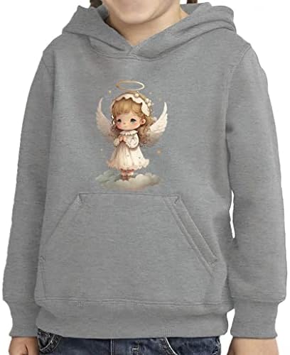 Симпатична ангелска дете пуловер качулка - графичка уметност сунѓер руно худи - уникатна худи за деца