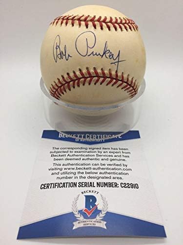 Боб Перки потпиша автограм ОМЛБ Официјален NL Бејзбол Бас Бекет C22910 - Автограмски бејзбол