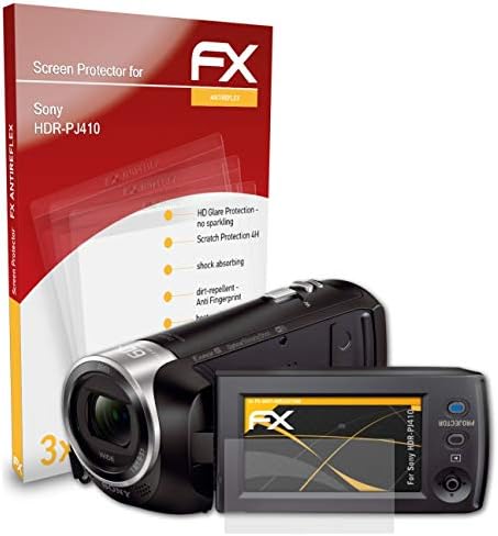 Заштитник на екранот Атфоликс компатибилен со филмот за заштита на екранот Sony HDR-PJ410, анти-рефлективен и шок-апсорбирачки FX FX FAST