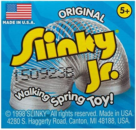Оригиналниот Slinky Brand Metal Slinky Jr. Детска пролетна играчка, мулти