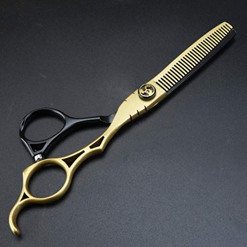 Ксуанфенг Црна и златна боја соодветни фризерски ножици Персонализирана шуплива рачка 6 Инчен Јапонски челик 440С