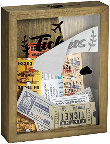 TJ.Moree Ticket Shadow Box 8 x 10 Top Top Looting Shadow Cox Memento Frame со слот, прилагодлива DIY кутија сладок подарок,