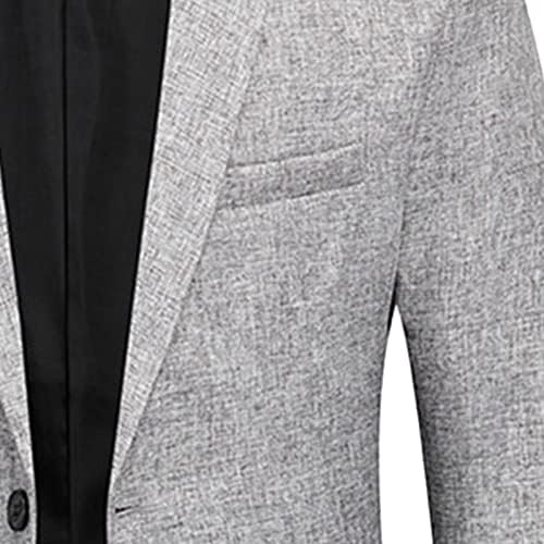 Машки случајни тенок спортови спортски палто Солиден 2 копче Забележана јакна од костум Лесен дневен матур