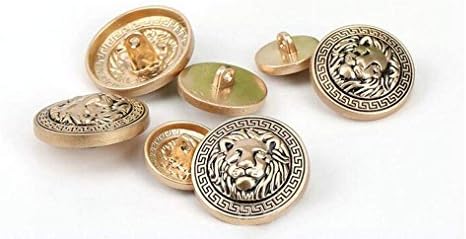 Копчиња за облека од 10 парчиња - Копче за шиење на модни лавови за шиење на главата, поставено метално копче за мажи, блејзер, палто, униформа,