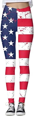 Јога хеланки за жени со високи половини патриотско американско знаме јога панталони Беспрекорна лесна атлетска јога џогирање спорт