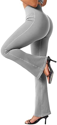 Работни панталони во стил на јога во етикија за жени со ребрести лесни лежишта на одблесокот со високи половини јога панталони