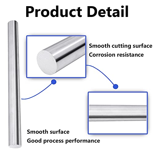 Чувствувачи на алуминиумска тркалезна шипка 9/32 Дијаметар 6061 Алуминиум Цврст стап за DIY занает, должина од 300мм, 10 парчиња