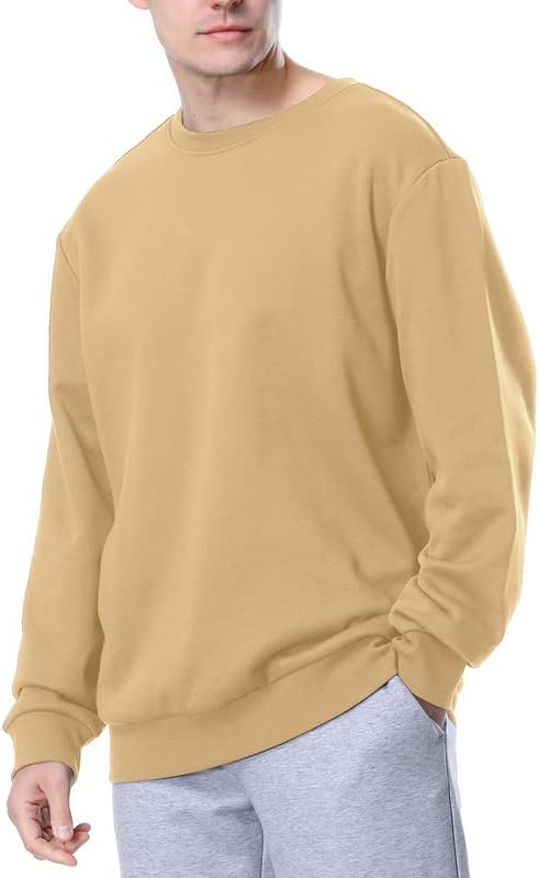 Машка машка маичка против статичко микро руно пулвер џемпери меки памучни екипи на врвови за мажи со големина S-3XL