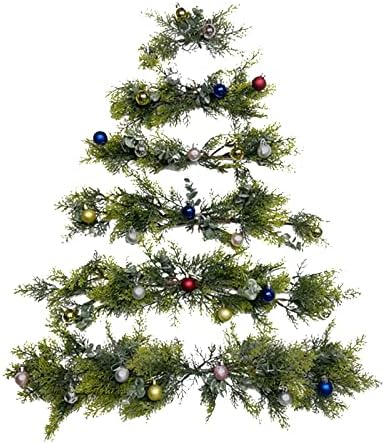 Елка виси украси, 1 сет/6 подови мини новогодишна wallидна wallидна wallидна ткаенина украс за украсување на елката монтирана
