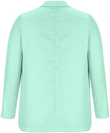 Елегантен елегантен отворен преден предниот дел од лесна светла кошула со долги ракави кардигани јакна дами деловни костуми за надворешна облека