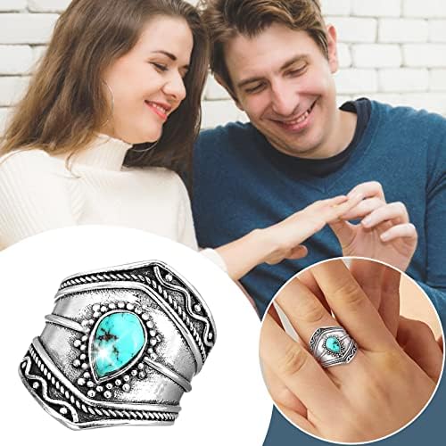 Womenенски ветувања ringsвони боемски за појавување прстени обичен чекан за гроздобер прстен за мажи и жени подароци додатоци Loveубовен прстен