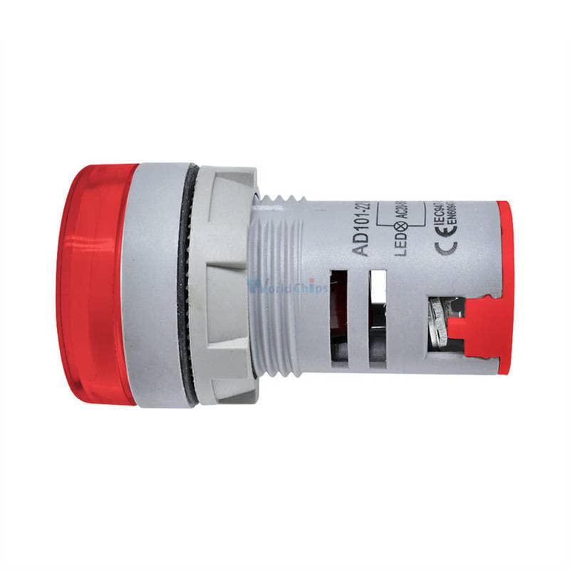 22мм AC 60-500V AC60-500V 0-50A LED дигитален дисплеј мерач на волт-волтметарски мерач на напон Индикатор пилот светло црвено
