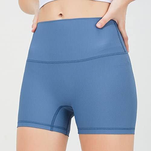 Касаас со високи половини за половини за жени јога панталони Контрола на стомакот за моторџиски шорцеви за кревање на задникот