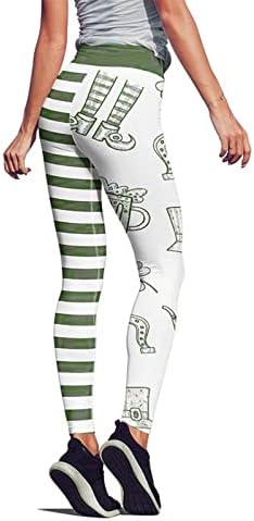 Paddystripes за јога пилатес печати среќа женски работи зелени хеланки добри панталони пантолони пантолони тврда опашка јога
