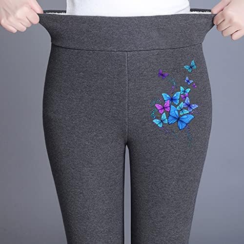 Hdzww zipper цврсти колкови засилени панталони женски работи слаби копчиња долги топли затоплувачи на нозе се караат зимски панталони со тексас