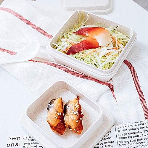 Кутии за ручек со кутии zyhmw c онтенер пченица слама јапонски стил протекување со прибор spo на оценка за храна безбедна храна c он -лајн, розова