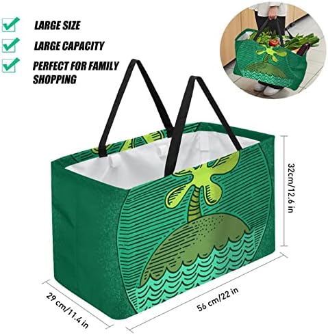 Повторно употребливи кеси за намирници, остров и палма, лесен рециклирање за рециклирање тота торба со рачка за намирници