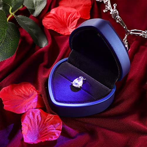 Besportble Девојка Накит Кутија Срце Облик Прстен Кутија LED Осветлени Прстен Обетка Случај Накит Дисплеј Подарок Кутија За Предлог