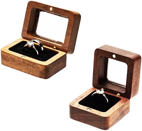 Cosiso 2 пакува дрвена прстен кутија за свадбена церемонија