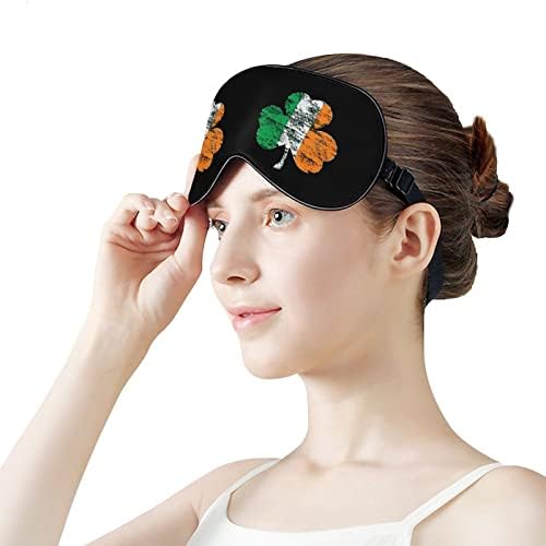 Ирска шамарска маска за очи Спиење со слепило со прилагодливи блокови од ленти, светло заслепеник за патување за спиење јога дремки